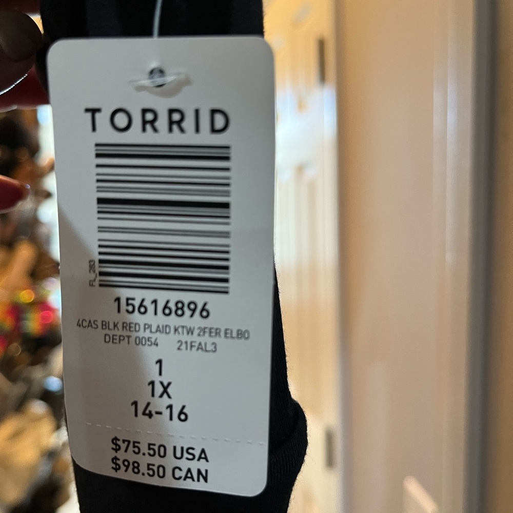 NWT Size 1 -Torrid Black/Plaid Skater Dress - Picture 6 of 6